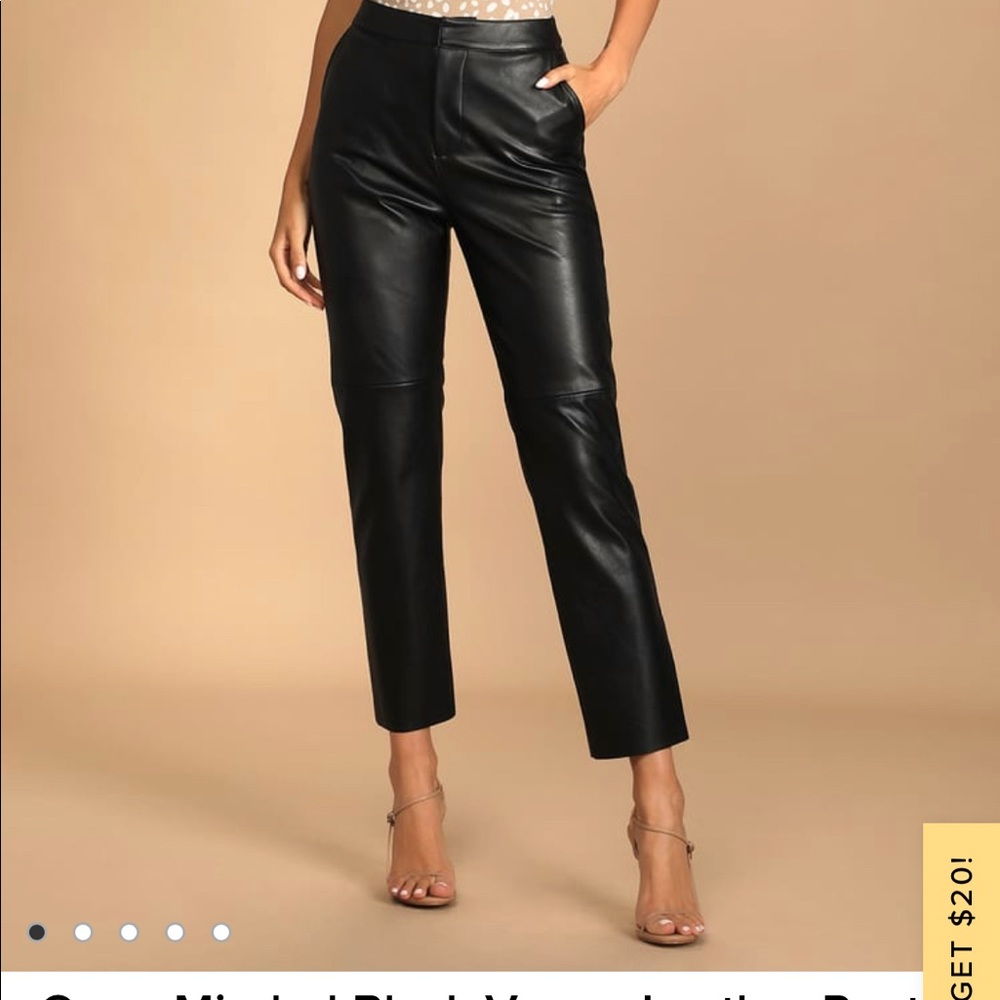 Size M-black vegan leather pants.